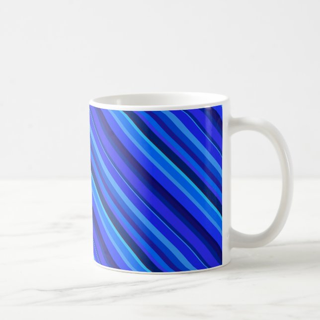 Blaue Diagonalstreifen Kaffeetasse (Rechts)