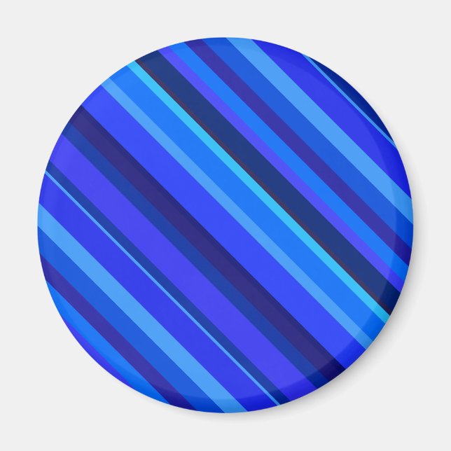 Blaue Diagonalstreifen Magnet (Vorne)