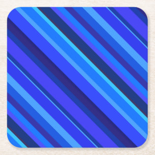 Blaue Diagonalstreifen Rechteckiger Pappuntersetzer