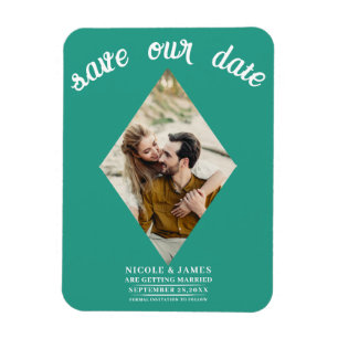 Blaue Diamant-Foto-Hochzeit Termin vormerken Magnet
