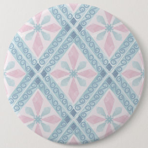 Blaue Diamant-Geometrie-Muster Button