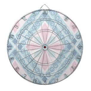 Blaue Diamant-Geometrie-Muster Dartscheibe