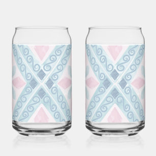 Blaue Diamant-Geometrie-Muster Dosenglas