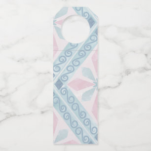 Blaue Diamant-Geometrie-Muster Flaschenanhänger