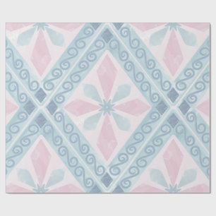 Blaue Diamant-Geometrie-Muster Geschenkpapier