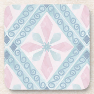 Blaue Diamant-Geometrie-Muster Getränkeuntersetzer