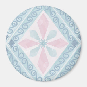 Blaue Diamant-Geometrie-Muster Magnet