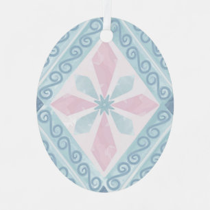 Blaue Diamant-Geometrie-Muster Ornament Aus Metall
