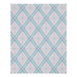 Blaue Diamant-Geometrie-Muster Poster