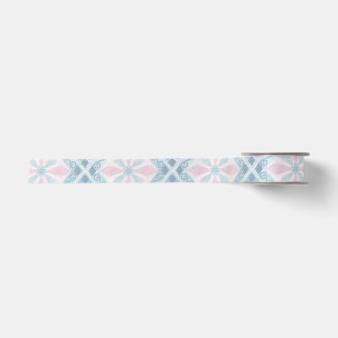 Blaue Diamant-Geometrie-Muster Satinband