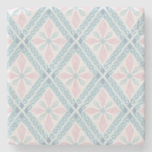 Blaue Diamant-Geometrie-Muster Steinuntersetzer