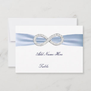 Blaue Diamant Infinity-Hochzeitstisch-Platzkarte Einladung
