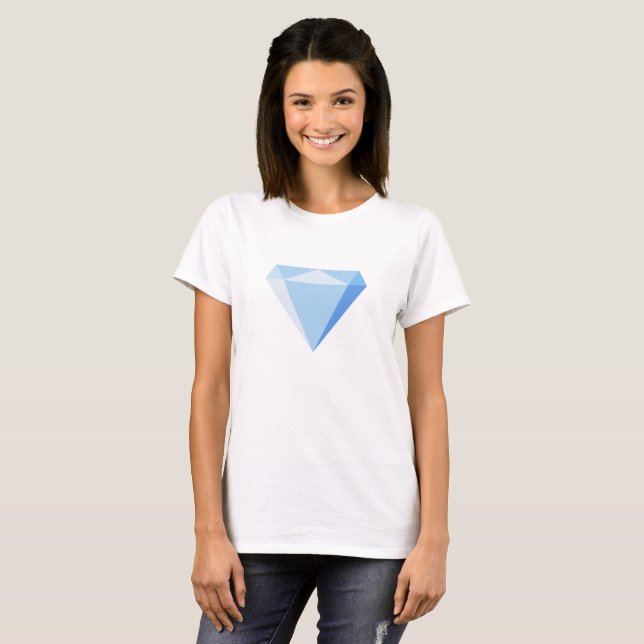 Blaue Diamant-Symbol  T-Shirt (Vorne ganz)