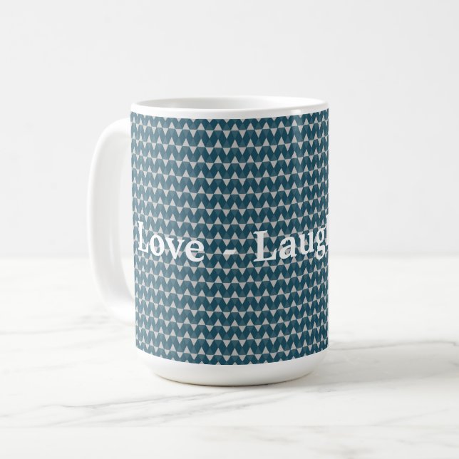 Blaue Diamanten-Muster Kaffeetasse (Vorderseite Links)