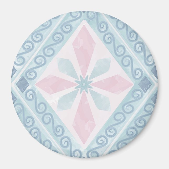 blaue Diamantmuster Magnet (Vorne)