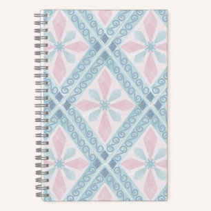 blaue Diamantmuster Notizbuch