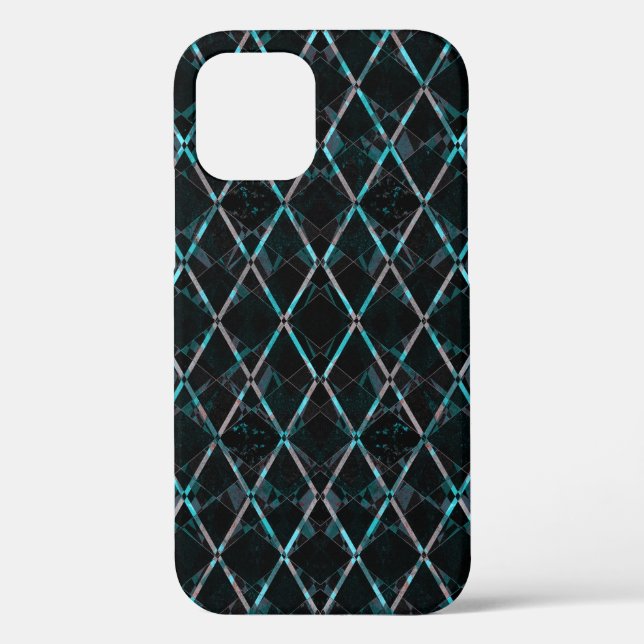 Blaue diamanttextur Case-Mate iPhone Hülle (Rückseite)