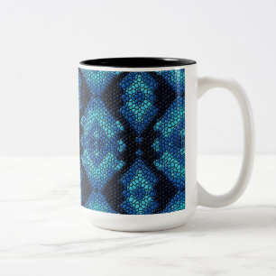 Blaue Diamonds Mosaik Tiles Pattern Tasse