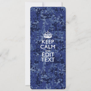 Blaue digitale Camouflage BEHALTE CALM UND Text be