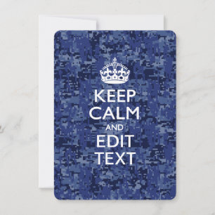 Blaue digitale Camouflage BEHALTE CALM UND Text be