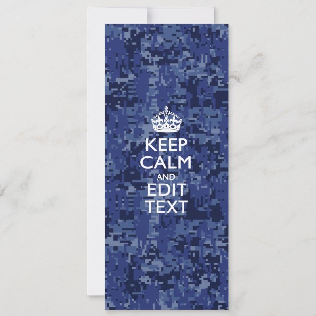 Blaue digitale Camouflage BEHALTE CALM UND Text be (Vorderseite)