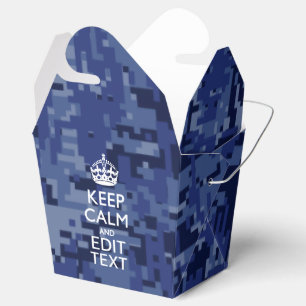 Blaue digitale Camouflage BEHALTE CALM UND Text be Geschenkschachtel