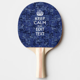 Blaue digitale Camouflage BEHALTE CALM UND Text be Tischtennis Schläger