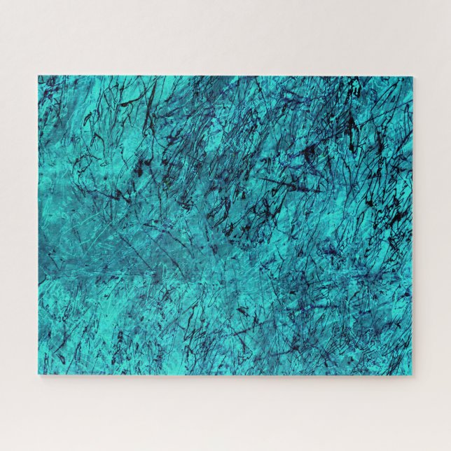 Blaue digitale Kunst mit vielen gemischten/labyrin Puzzle (Horizontal)