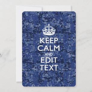 Blaue digitale Tarnung KEEP CALM UND Text bearbeit