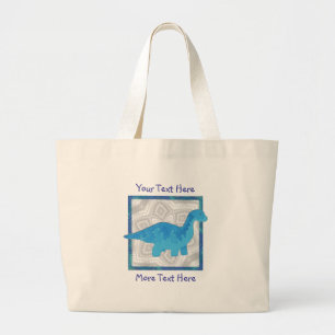 Blaue Dino-Tasche Jumbo Stoffbeutel