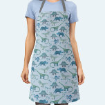 Blaue Dinosaurier Pattern-Schürze Schürze<br><div class="desc">Viele blaue Saurier,  Tyrannosaurus rex,  Spinosaurus,  Stegosaurus,  Diplodocus und Triceratops. Ideal für sowohl Fleischfresser als auch Herbivoren.</div>