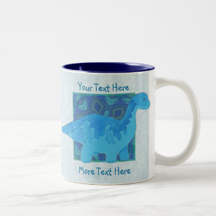 Blaue Dinosaurier-Tasse Zweifarbige Tasse