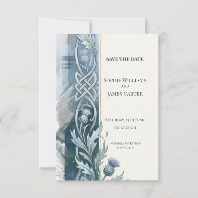 Blaue Distel Save-the-Date-Karte Save The Date (Vorderseite)