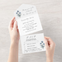 Blaue Distel Schottische Einfache Florale Hochzeit