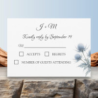 Blaue Distel Schottische einfache Hochzeits-RSVP