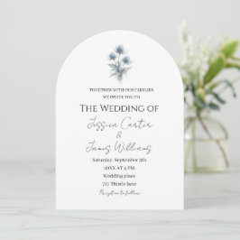 Blaue Distel Schottland Schlichte Hochzeit Einladung