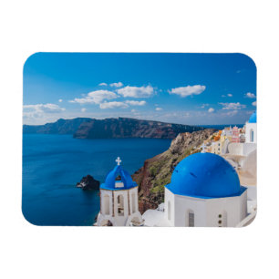 Blaue Domes von Santorini Magnet