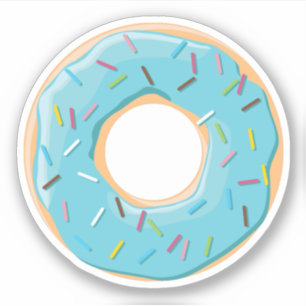 Blaue Donut mit Zuckerstreuseln Aufkleber