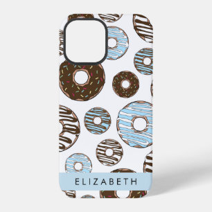 Blaue Donuts, Braune Donuts, Streusel, Ihr Name iPhone 12 Pro Hülle