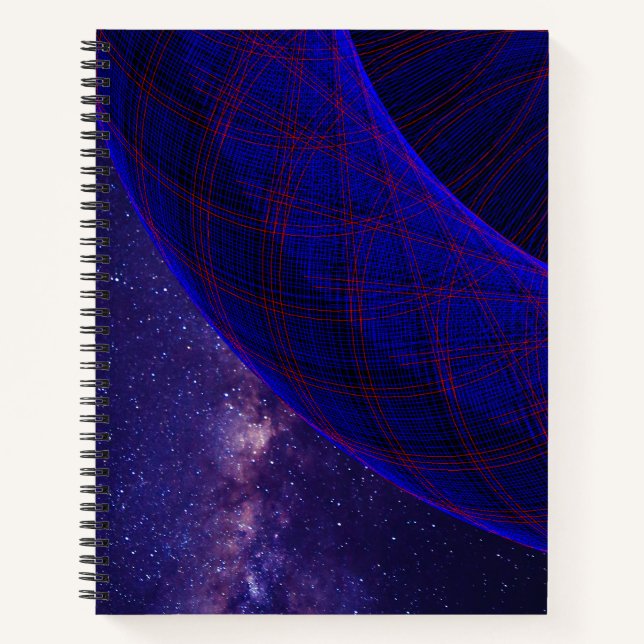 Blaue Donuts im Weltraum Spiralblock Notizbuch (Vorderseite)