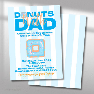 Blaue Donuts mit Papa zur Feier des Vatertags Einladung