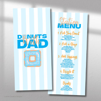 Blaue Donuts mit Papa zur Feier des Vatertags Menükarte