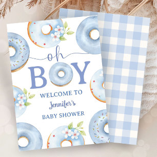 Blaue Donuts Oh Boy Baby Shower Einladung