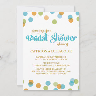 BLAUE DOTS CONFETTI   BRIDAL SHOWER EINLADUNG