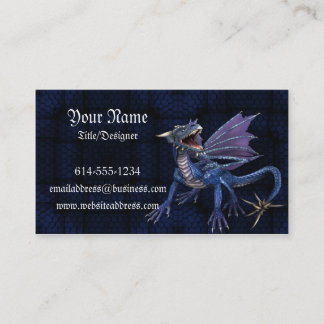 Blaue Drache-Fantasie-Visitenkarte Visitenkarte