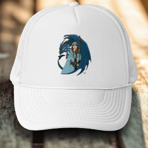 Blaue Drachen-Zauberin Schneeflocken Truckerkappe