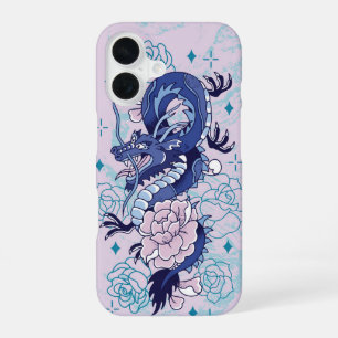 Blaue Drachenblüte - Mythische Blütenpracht iPhone 16 Hülle