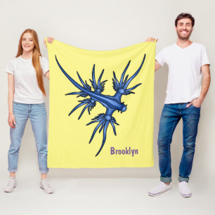 Blaue Drachendarstellung Fleecedecke