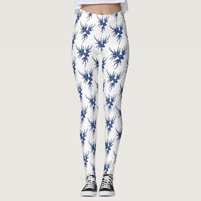 Blaue Drachendarstellung Leggings (Vorderseite)