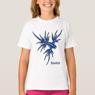 Blaue Drachendarstellung T-Shirt